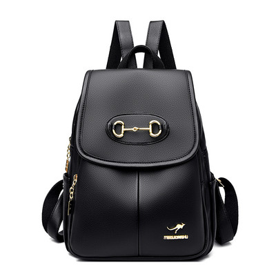 Šiuolaikinė moteriška kuprinė iš dirbtinės odos – metalinis užsegimas