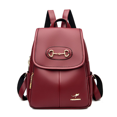 Šiuolaikinė moteriška kuprinė iš dirbtinės odos – metalinis užsegimas