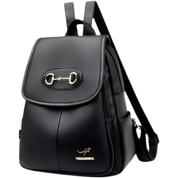 Šiuolaikinė moteriška kuprinė iš dirbtinės odos – metalinis užsegimas