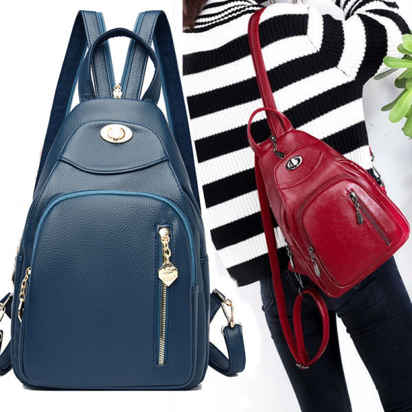 Új modell női öko bőr hátizsák elülső zsebbel