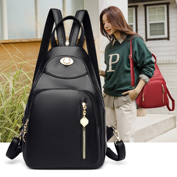 Új modell női öko bőr hátizsák elülső zsebbel