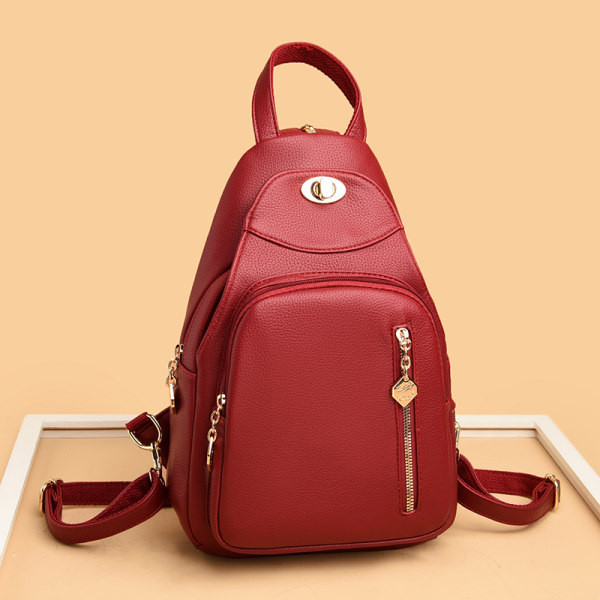 Új modell női öko bőr hátizsák elülső zsebbel