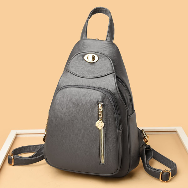 Új modell női öko bőr hátizsák elülső zsebbel