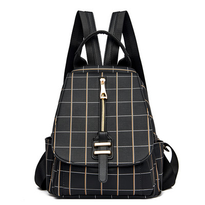 Moodne metallist lukuga kunstnahast seljakott