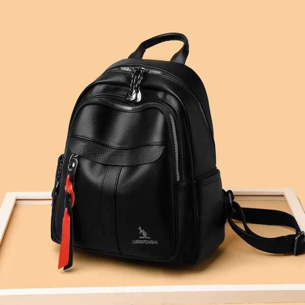 Νέο μοντέλο γυναικείο δερμάτινο σακίδιο πλάτης με πολλές θήκες