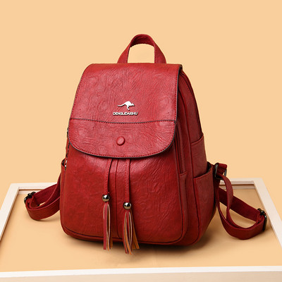 Stilinga moteriška kuprinė su metaliniu užsegimu ir šoninėmis kišenėmis