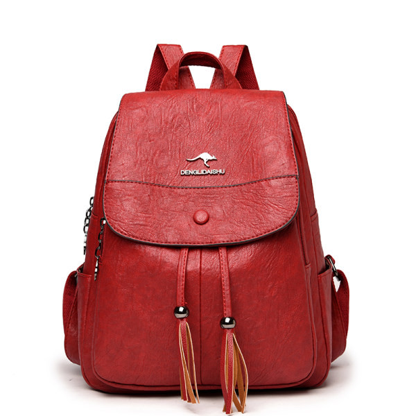 Stilinga moteriška kuprinė su metaliniu užsegimu ir šoninėmis kišenėmis