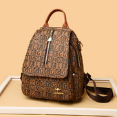 Γυναικείο μοντέρνο σακίδιο πλάτης με μεταλλική διακόσμηση και επιγραφή