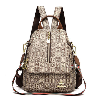 Γυναικείο μοντέρνο σακίδιο πλάτης με μεταλλική διακόσμηση και επιγραφή