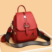 Moteriška odinė kuprinė su metaline apdaila, naujas modelis