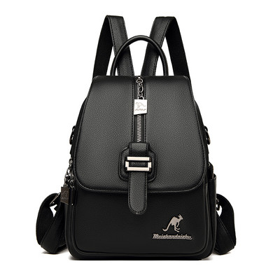 Moteriška odinė kuprinė su metaline apdaila, naujas modelis