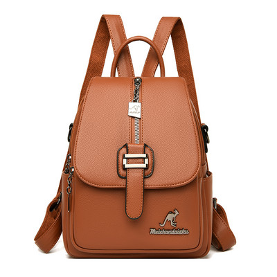 Moteriška odinė kuprinė su metaline apdaila, naujas modelis