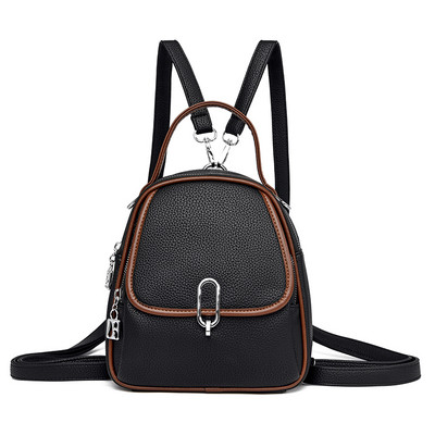 Új modell tiszta női öko bőr hátizsák fém rögzítéssel