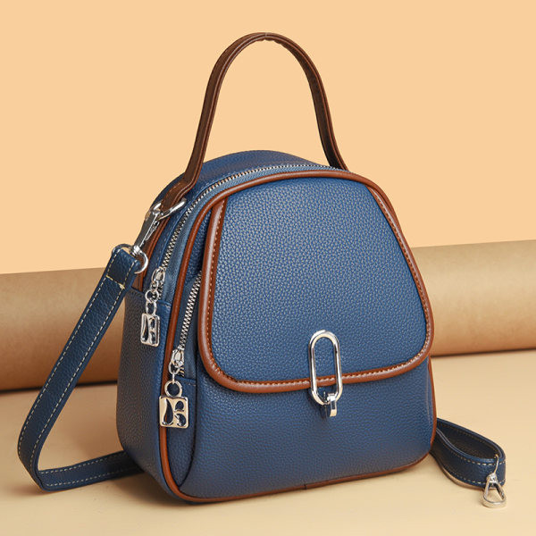 Új modell tiszta női öko bőr hátizsák fém rögzítéssel