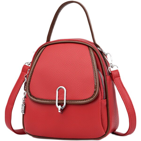 Új modell tiszta női öko bőr hátizsák fém rögzítéssel