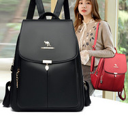 Moodne naiste nahast seljakott mitme lahtri ja taskuga