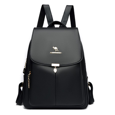 Moodne naiste nahast seljakott mitme lahtri ja taskuga