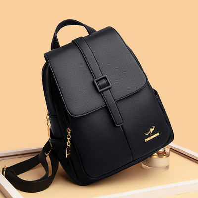 Laisva moteriška odinė trijų spalvų kuprinė