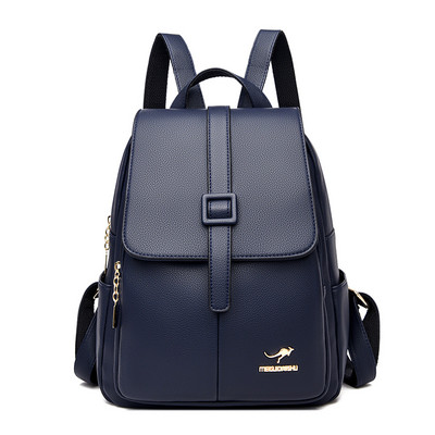 Laisva moteriška odinė trijų spalvų kuprinė