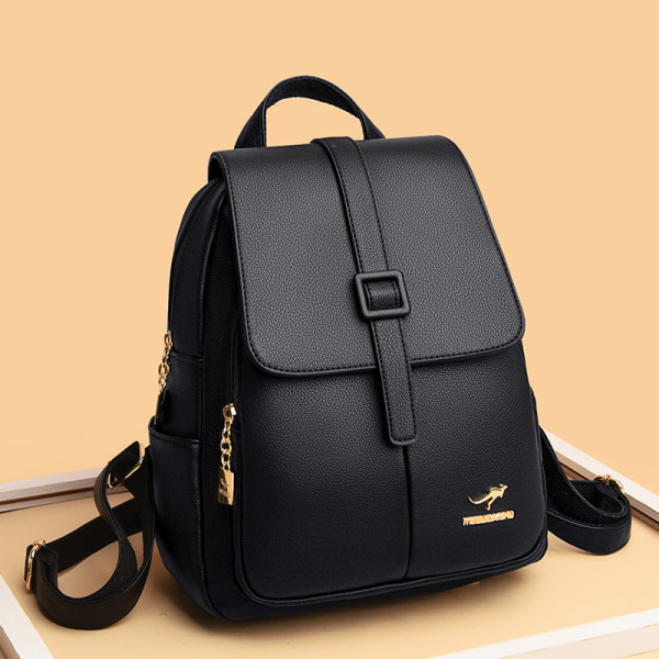 Laisva moteriška odinė trijų spalvų kuprinė