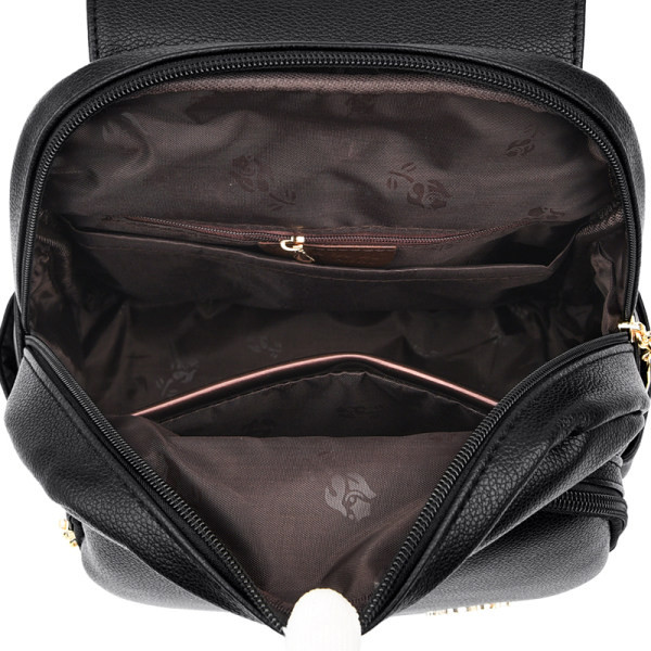 Laisva moteriška odinė trijų spalvų kuprinė