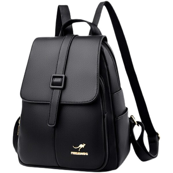 Laisva moteriška odinė trijų spalvų kuprinė