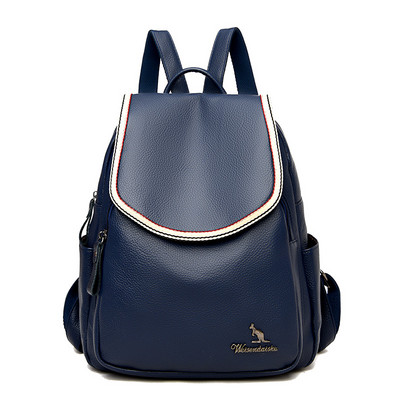 Γυναικείο έκο δερμάτινο σακίδιο πλάτης με φερμουάρ σε διάφορα χρώματα