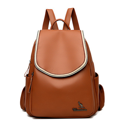 Γυναικείο έκο δερμάτινο σακίδιο πλάτης με φερμουάρ σε διάφορα χρώματα