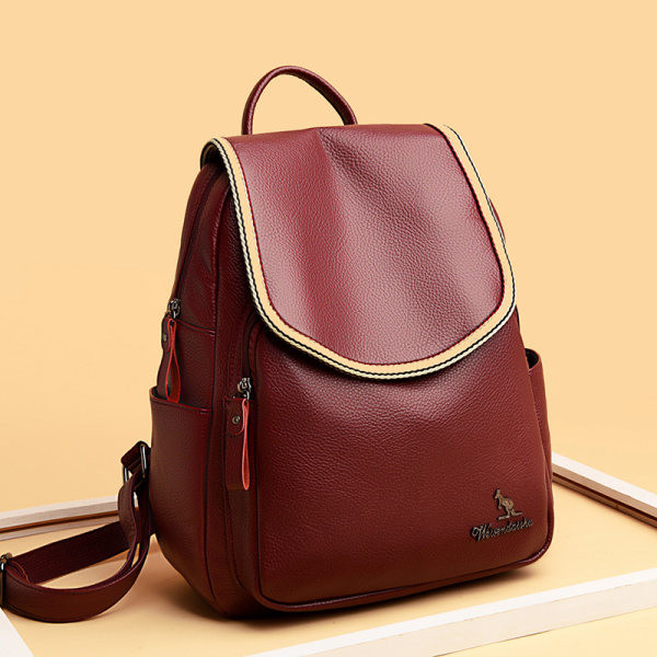 Γυναικείο έκο δερμάτινο σακίδιο πλάτης με φερμουάρ σε διάφορα χρώματα