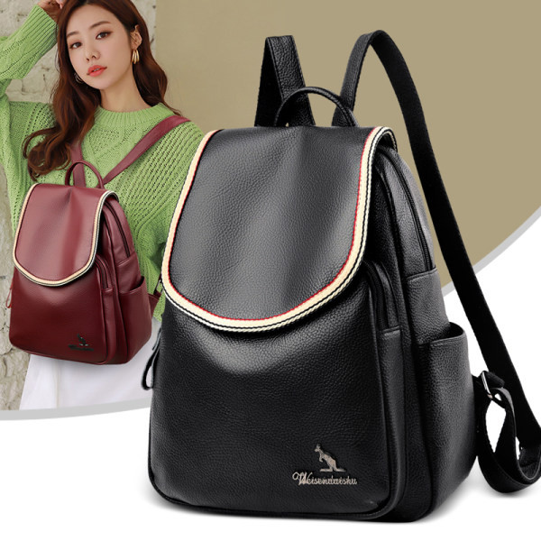 Γυναικείο έκο δερμάτινο σακίδιο πλάτης με φερμουάρ σε διάφορα χρώματα