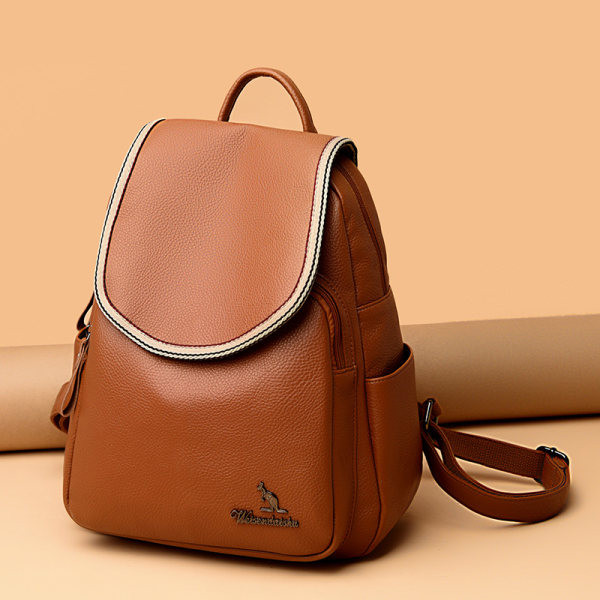 Γυναικείο έκο δερμάτινο σακίδιο πλάτης με φερμουάρ σε διάφορα χρώματα