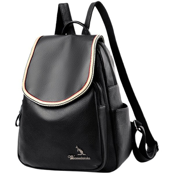 Γυναικείο έκο δερμάτινο σακίδιο πλάτης με φερμουάρ σε διάφορα χρώματα