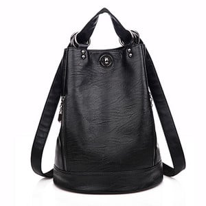 Γυναικείο σακίδιο πλάτης από οικολογικό δέρμα με κλειδοθήκη και φερμουάρ