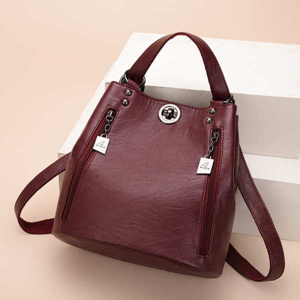 Γυναικείο σακίδιο πλάτης από οικολογικό δέρμα με κλειδοθήκη και φερμουάρ