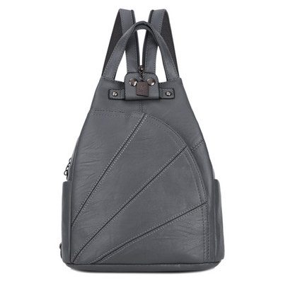 Νέο δερμάτινο γυναικείο σακίδιο πλάτης με διακοσμητικό φερμουάρ