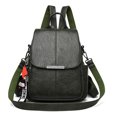 Moteriška kuprinė su raktų pakabuku ir metaliniu užsegimu