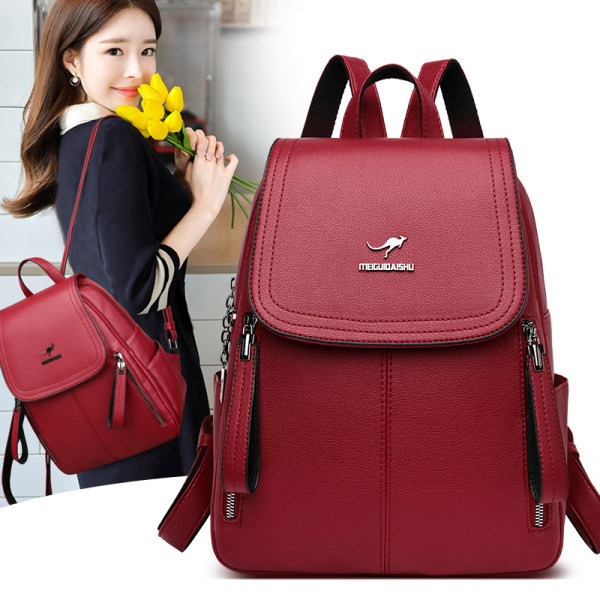 Naiste seljakott metallist elemendi ja lukuga