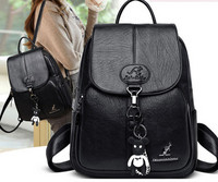 Νέο μοντέλο γυναικείο δερμάτινο σακίδιο πλάτης με μπρελόκ