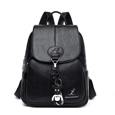 Νέο μοντέλο γυναικείο δερμάτινο σακίδιο πλάτης με μπρελόκ