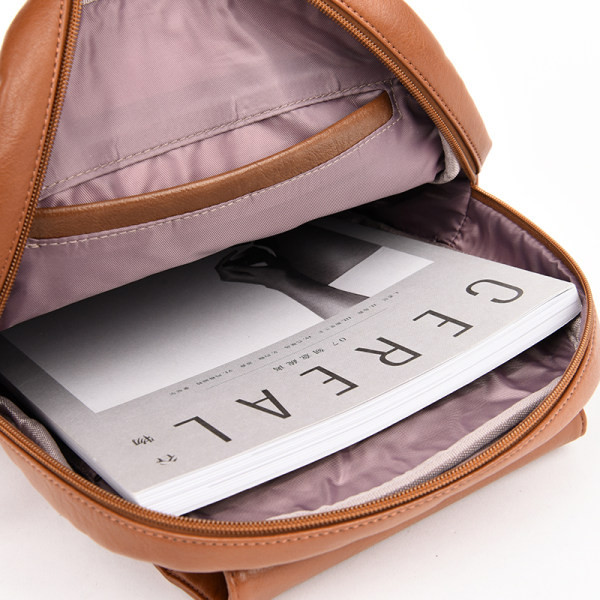 Νέο μοντέλο γυναικείο δερμάτινο σακίδιο πλάτης με μπρελόκ