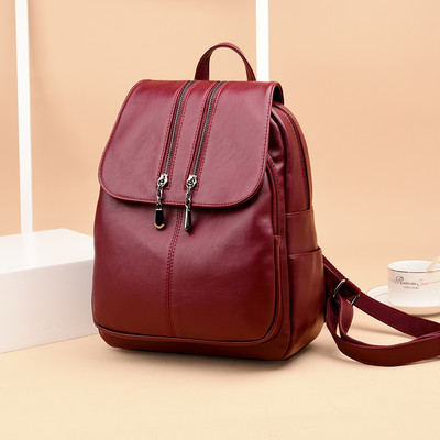 Női eko bőr hátizsák fém cipzárral