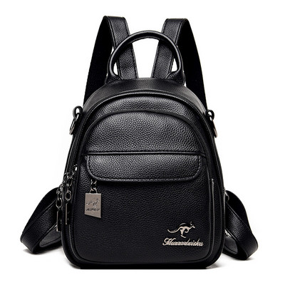 Šiuolaikinė moteriška kuprinė su metalo apdaila