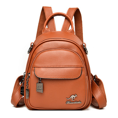 Šiuolaikinė moteriška kuprinė su metalo apdaila