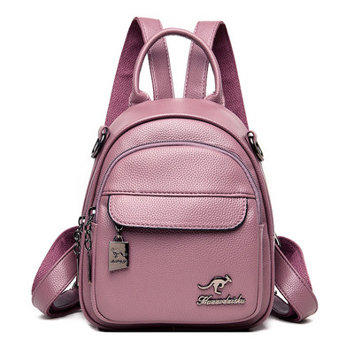 Šiuolaikinė moteriška kuprinė su metalo apdaila