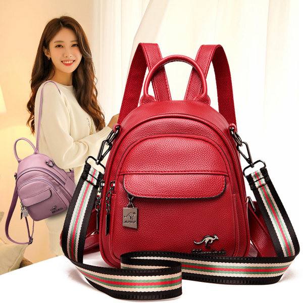 Šiuolaikinė moteriška kuprinė su metalo apdaila