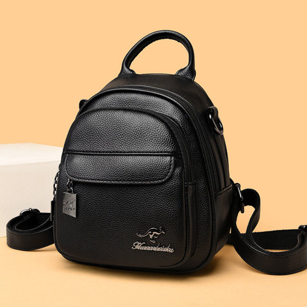 Šiuolaikinė moteriška kuprinė su metalo apdaila