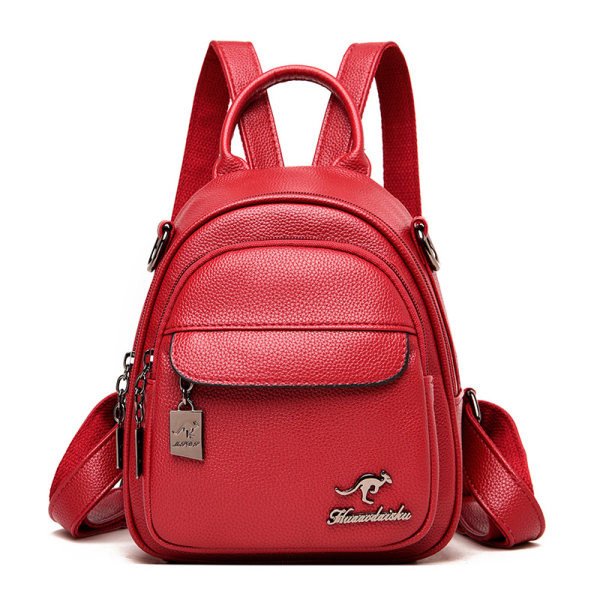 Šiuolaikinė moteriška kuprinė su metalo apdaila