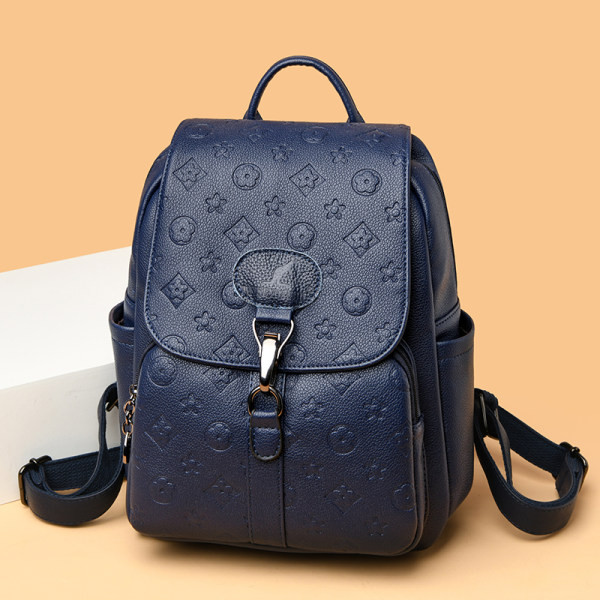 Μοντέρνο έκο δερμάτινο σακίδιο πλάτης με μπρελόκ διακόσμηση για γυναίκες