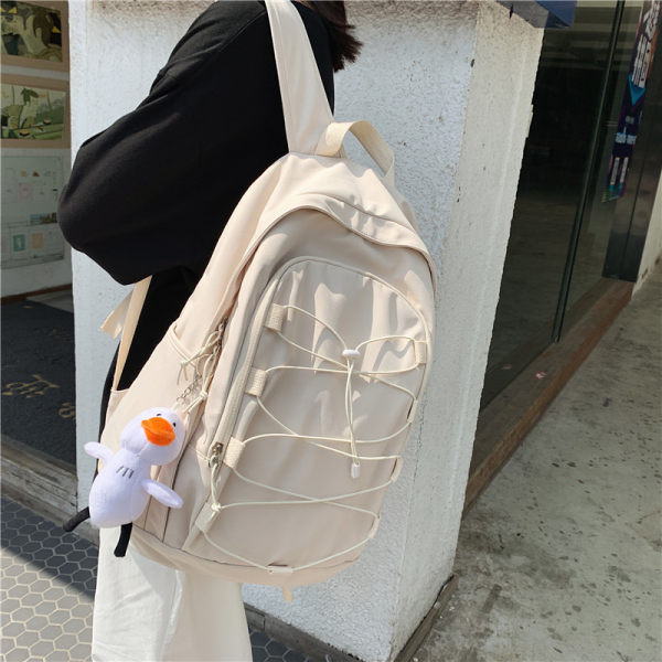 Moteriška mokyklinė kuprinė kasdieniniam naudojimui su raktų pakabuku