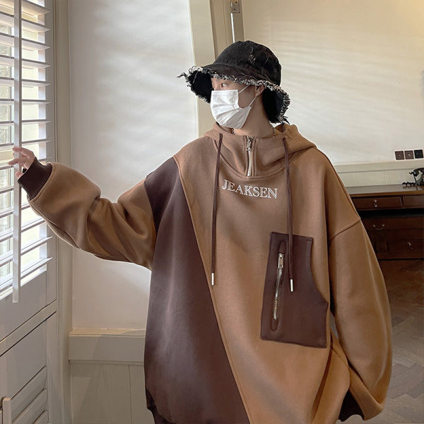 Νέο ανδρικό φούτερ με κέντημα και φερμουάρ σε δύο χρώματα